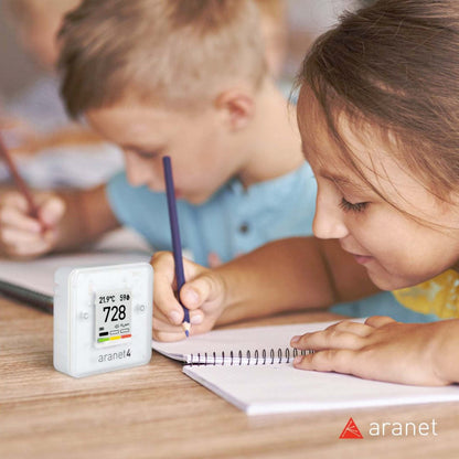 Aranet4 Wireless Indoor Air Quality Monitor for Home, Office or School (CO2, Temperature, Humidity and More) Portable, Battery Powered, App for Configuration & Data History