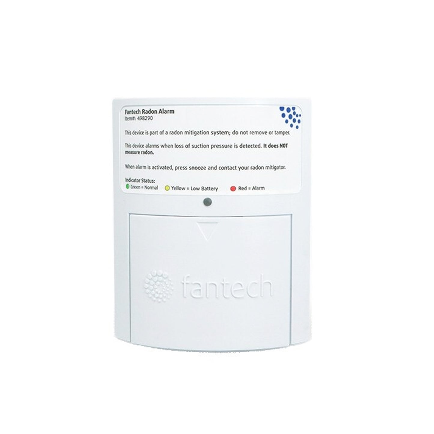 Fantech Radon Alarm Audible Radon Mitigation System Alarm